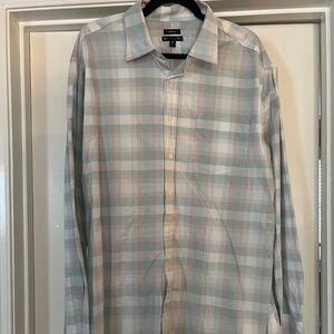 GAP Classic Fit Pastel Plaid Button-Down Shirt (XL)